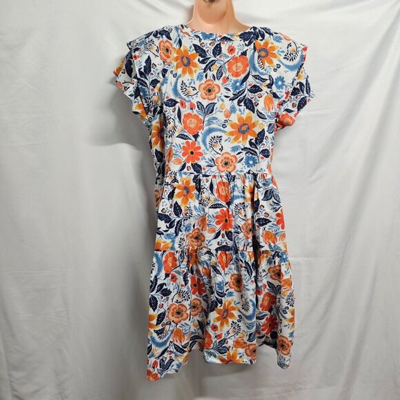 Anthropologie Flannel Pajama Dress Women Size 5 Real Fun, Wow Floral Tiered - Picture 7 of 16